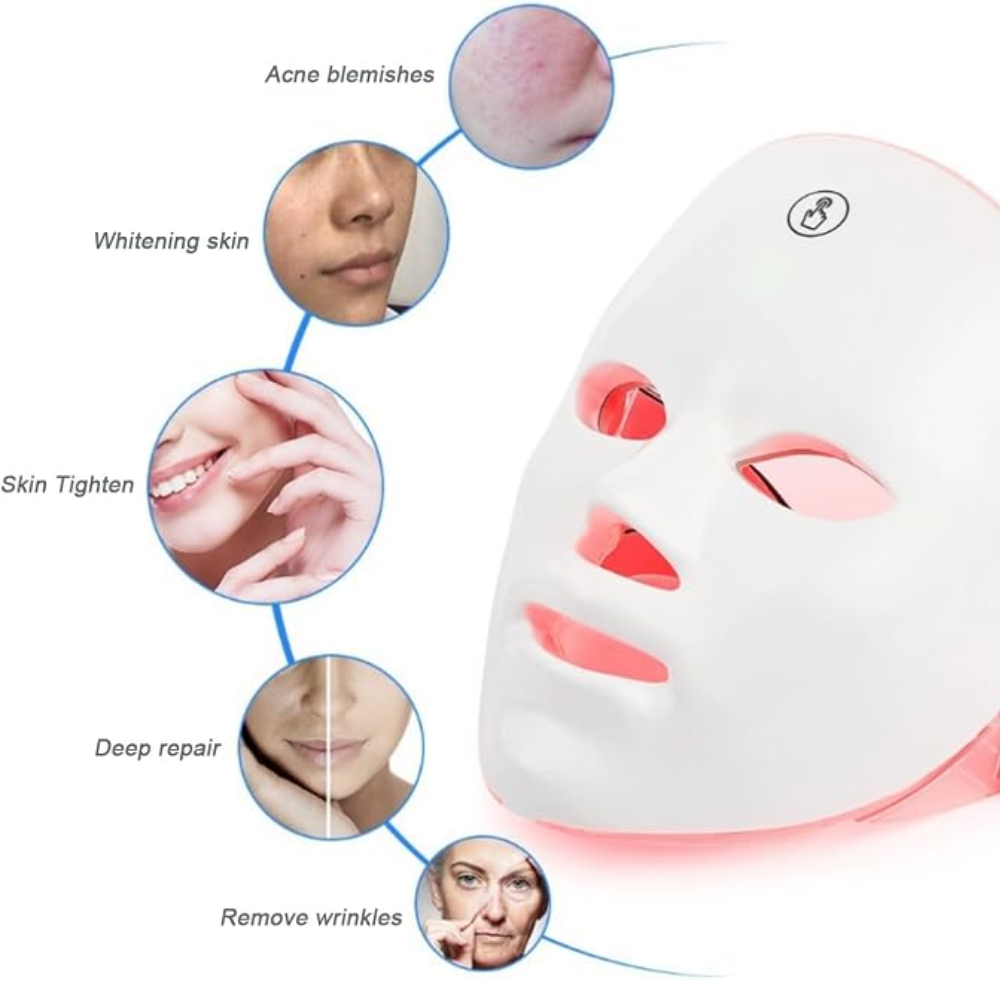 Mascara Facial Led Terapia 7 Modos
